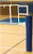 IAS-3.5 International 3.5" Aluminum Volleyball System With Pads - Top section of pole is square adding stiffness while the bottom section of pole is round for ease of use