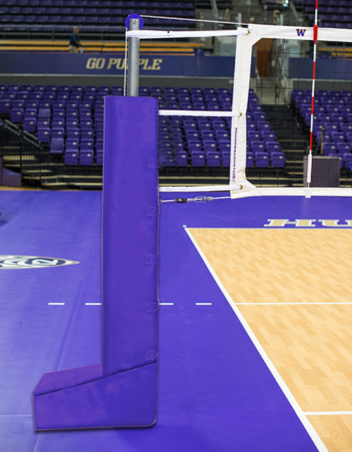 T-Base Single Anchor Aluminum Volleyball System - Shown with optional base pad