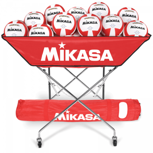 Mikasa Hammock Style Volleyball Cart Red